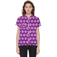 Abstract Knot Geometric Tile Pattern Short Sleeve Pocket Shirt