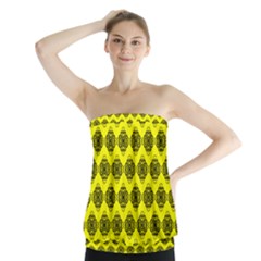 Abstract Knot Geometric Tile Pattern Strapless Top