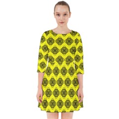 Abstract Knot Geometric Tile Pattern Smock Dress by GardenOfOphir