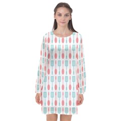 Spatula Spoon Pattern Long Sleeve Chiffon Shift Dress  by GardenOfOphir