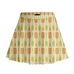 Spatula Spoon Pattern Mini Flare Skirt by GardenOfOphir