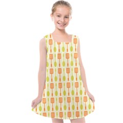 Spatula Spoon Pattern Kids  Cross Back Dress by GardenOfOphir