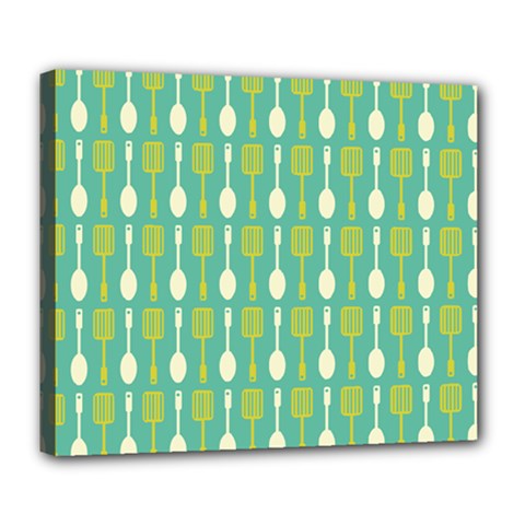 Spatula Spoon Pattern Deluxe Canvas 24  X 20  (stretched) by GardenOfOphir
