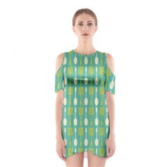 Spatula Spoon Pattern Shoulder Cutout One Piece Dress by GardenOfOphir