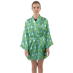 Spatula Spoon Pattern Long Sleeve Satin Kimono by GardenOfOphir