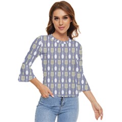 Spatula Spoon Pattern Bell Sleeve Top