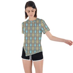 Spatula Spoon Pattern Asymmetrical Short Sleeve Sports Tee by GardenOfOphir