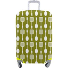 Olive Green Spatula Spoon Pattern Luggage Cover (large) by GardenOfOphir