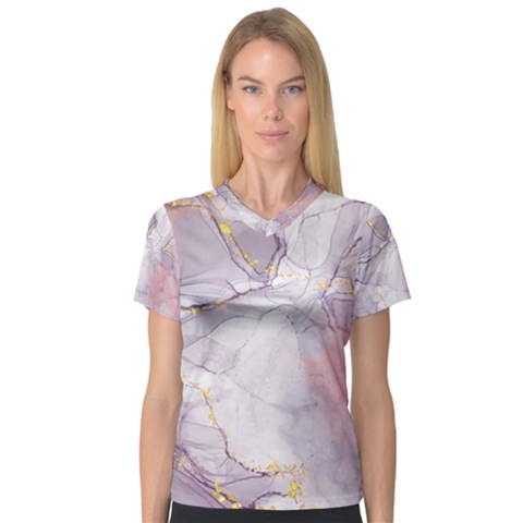 Liquid Marble V-neck Sport Mesh Tee by BlackRoseStore