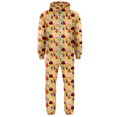 Colorful Ladybug Bess And Flowers Pattern Hooded Jumpsuit (men) by GardenOfOphir
