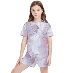 Liquid Marble Kids  Tee And Sports Shorts Set by BlackRoseStore