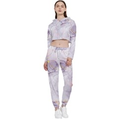 Liquid Marble Cropped Zip Up Lounge Set by BlackRoseStore