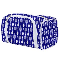 Indigo Spatula Spoon Pattern Toiletries Pouch by GardenOfOphir