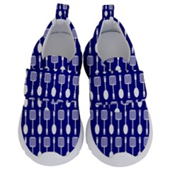 Indigo Spatula Spoon Pattern Kids  Velcro No Lace Shoes