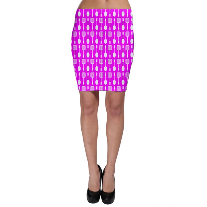 Purple Spatula Spoon Pattern Bodycon Skirt