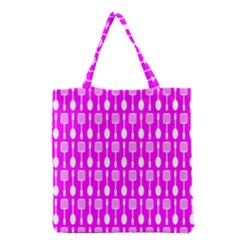 Purple Spatula Spoon Pattern Grocery Tote Bag
