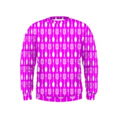 Purple Spatula Spoon Pattern Kids  Sweatshirt