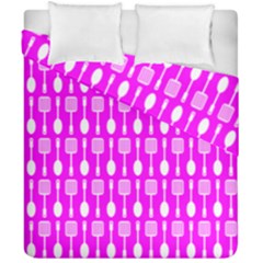 Purple Spatula Spoon Pattern Duvet Cover Double Side (California King Size)