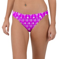 Purple Spatula Spoon Pattern Band Bikini Bottoms