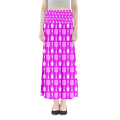 Purple Spatula Spoon Pattern Full Length Maxi Skirt