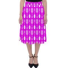 Purple Spatula Spoon Pattern Classic Midi Skirt