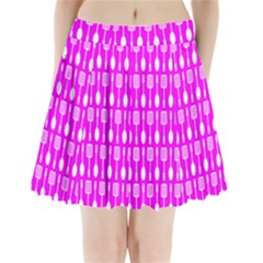 Purple Spatula Spoon Pattern Pleated Mini Skirt