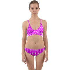 Purple Spatula Spoon Pattern Wrap Around Bikini Set