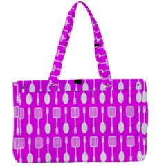 Purple Spatula Spoon Pattern Canvas Work Bag