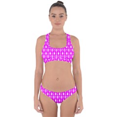 Purple Spatula Spoon Pattern Cross Back Hipster Bikini Set