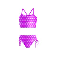 Purple Spatula Spoon Pattern Girls  Tankini Swimsuit