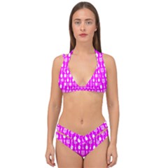 Purple Spatula Spoon Pattern Double Strap Halter Bikini Set