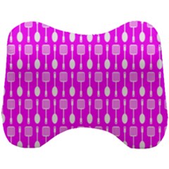 Purple Spatula Spoon Pattern Head Support Cushion