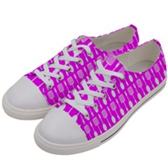 Purple Spatula Spoon Pattern Women s Low Top Canvas Sneakers