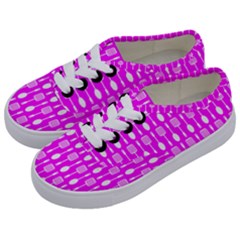 Purple Spatula Spoon Pattern Kids  Classic Low Top Sneakers