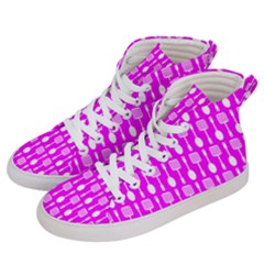 Purple Spatula Spoon Pattern Men s Hi-Top Skate Sneakers