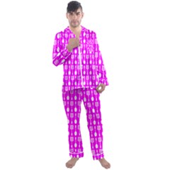 Purple Spatula Spoon Pattern Men s Long Sleeve Satin Pajamas Set