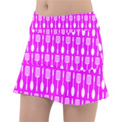Purple Spatula Spoon Pattern Classic Tennis Skirt