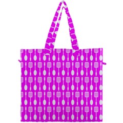 Purple Spatula Spoon Pattern Canvas Travel Bag