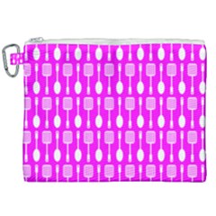 Purple Spatula Spoon Pattern Canvas Cosmetic Bag (XXL)