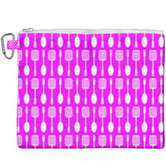 Purple Spatula Spoon Pattern Canvas Cosmetic Bag (XXXL)