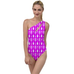 Purple Spatula Spoon Pattern To One Side Swimsuit