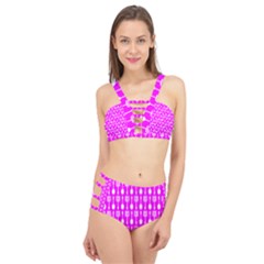 Purple Spatula Spoon Pattern Cage Up Bikini Set