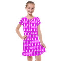Purple Spatula Spoon Pattern Kids  Cross Web Dress