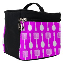 Purple Spatula Spoon Pattern Make Up Travel Bag (Small)