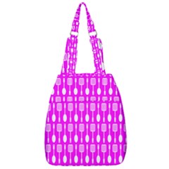 Purple Spatula Spoon Pattern Center Zip Backpack