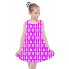 Purple Spatula Spoon Pattern Kids  Summer Dress