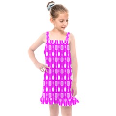 Purple Spatula Spoon Pattern Kids  Overall Dress