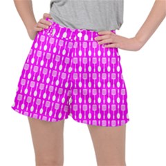 Purple Spatula Spoon Pattern Women s Ripstop Shorts