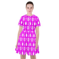 Purple Spatula Spoon Pattern Sailor Dress