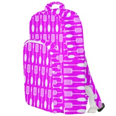 Purple Spatula Spoon Pattern Double Compartment Backpack